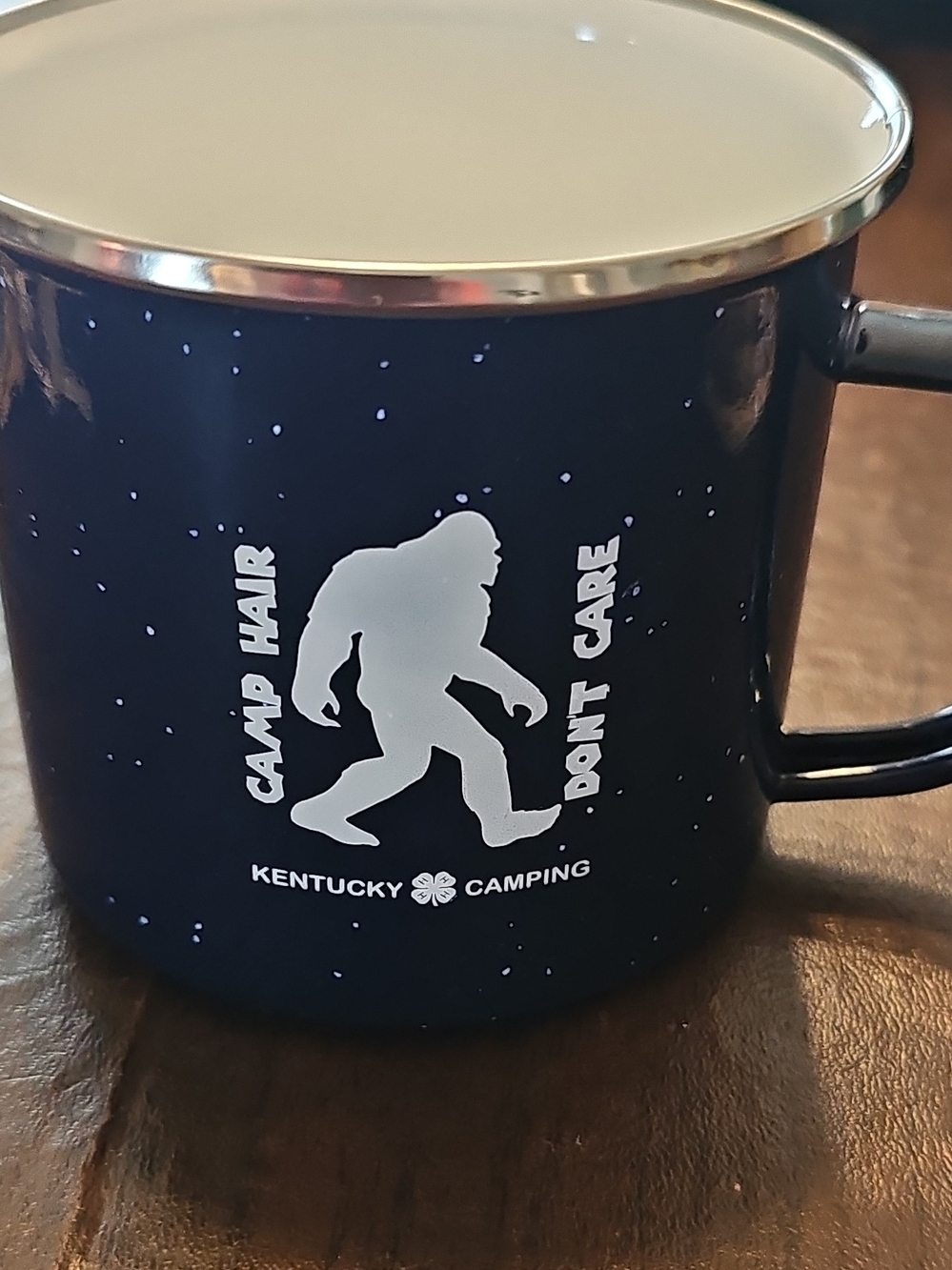 Navy Blue 4H Bigfoot Enamel Camp Mug.